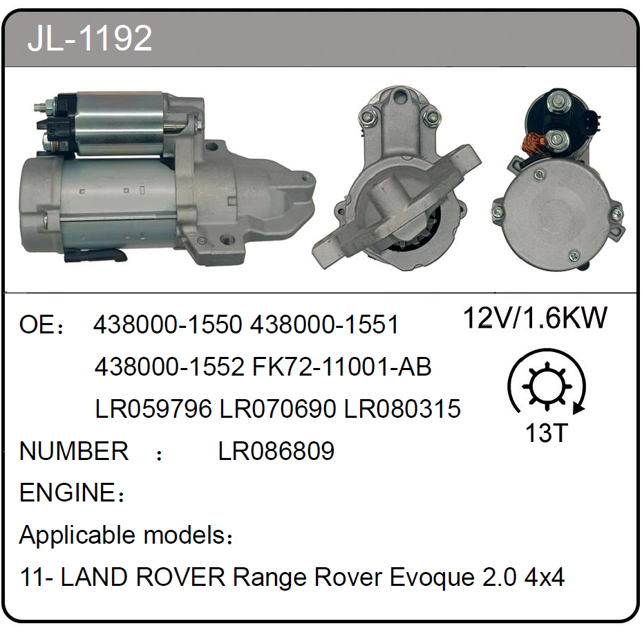 JL-1192 (438000-1550  LR086809)
